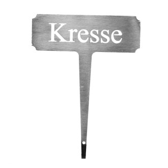 Edelstahl Steckschild Kresse