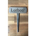 Edelstahl Steckschild Motiv Lorbeer 12 cm 