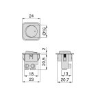 10 Stück Einbauschalter für Möbel grau 21 mm EMUCA