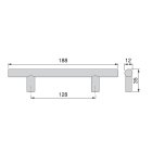 10 er Set Möbelgriffe Orlando BA 128 mm Stahl vernickelt, satiniert EMUCA