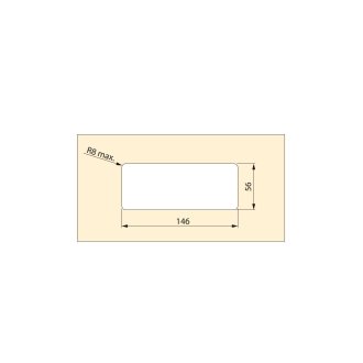 5er-Satz Kabeldurchführungen Plaswire 152 für Tische, rechteckig, 146x56mm, Unterputzmontage EMUCA