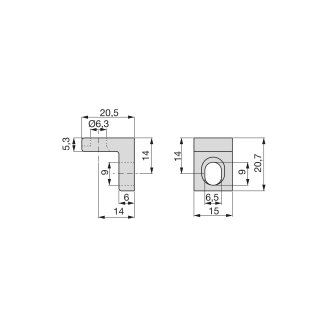 Montagewinkel Zinkdruckguss 50 Stück 20.5x20.7mm vernickelt EMUCA