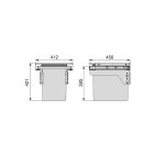 Abfalleimer Set inkl. Auszug, Anthrazit 35 Liter EMUCA